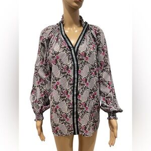 RUNGOLEE Aspen Floral Patterned Blouse with Pink Accents size M